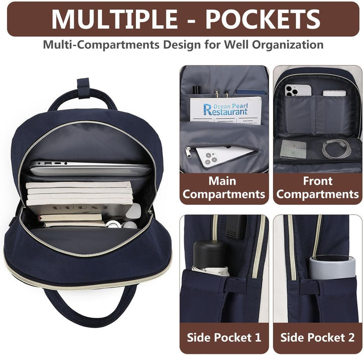 Mochila para laptop para mujer, se adapta a bolsa de laptop de 15.6...