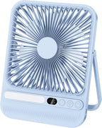 BIVBTP Ventilador de viaje portátil ultrafino de 8000 mAh con tempo...