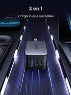UGREEN Nexode 65 W USB C cargador bloque, cargador de pared de 3 puertos de