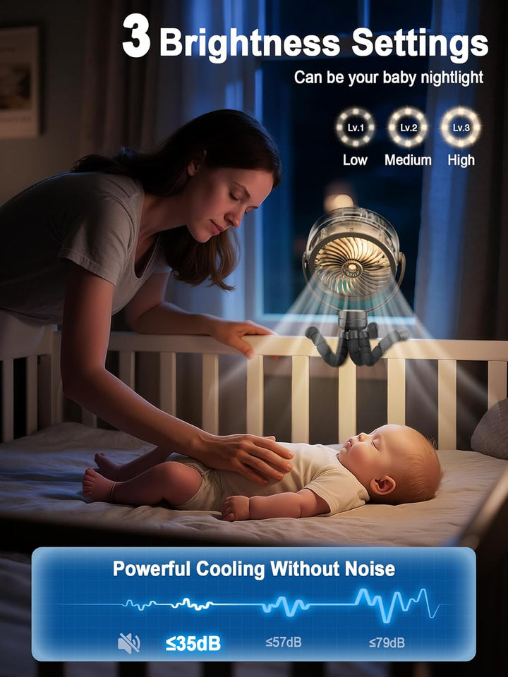 Ventilador de cochecito nebulizador, ventilador portátil con baterí...