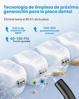 JTF Irrigador bucal portátil para dientes: 3 modos y 10 niveles de...