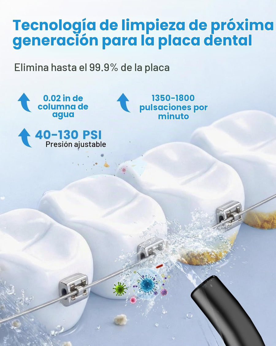 JTF Irrigador bucal portátil para dientes: 3 modos y 10 niveles de...