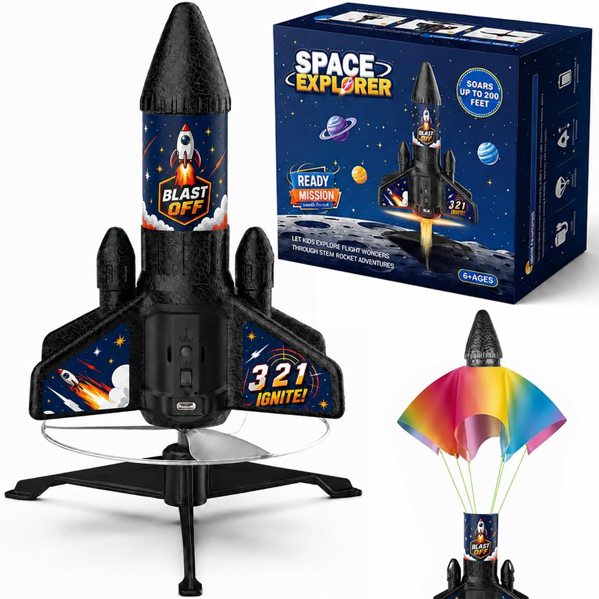 Lanzador de cohetes para niños, kits de cohetes modelo con juego