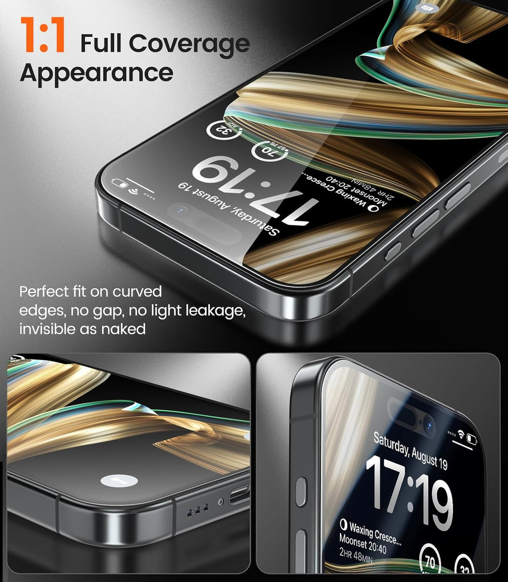 Paquete de 4 Protectores de Pantalla de Privacidad para iPhone 16/iPhone 15 (6.1")
