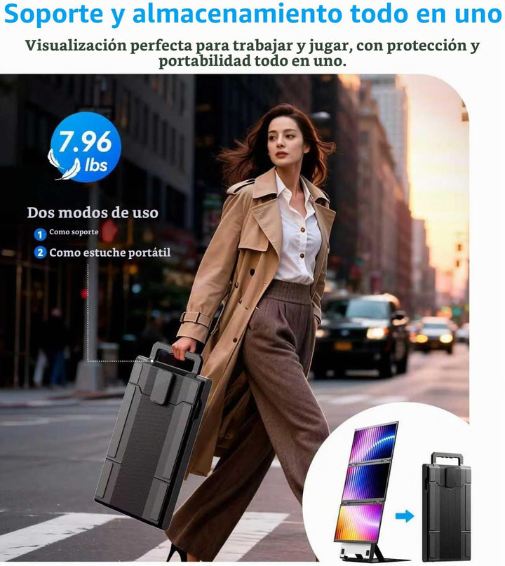 ROYY - Extensor de pantalla para portátil cuádruple de 15.6 pulgada...