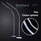 Lámpara Daylight Slimline - Lámpara de pie con 4 LED, 6000 K, diseño flexible, acero cepillado