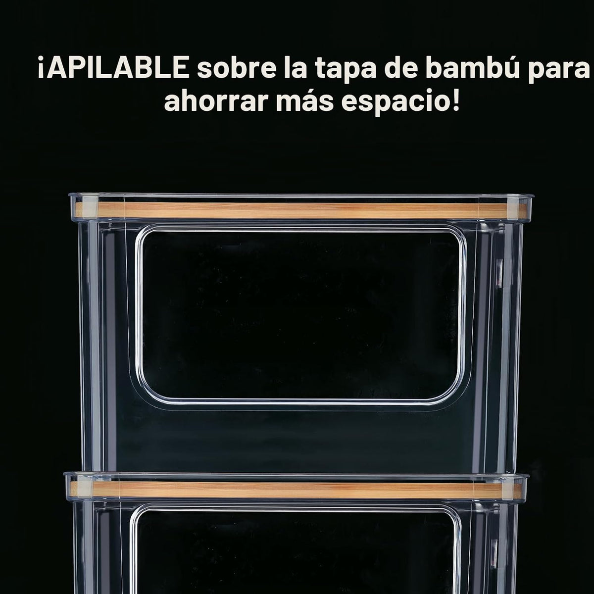 Almacenamiento apilable con parte superior de bambú para la organización de la lavandería, dispensador de bolsa de basura extra grande/bolsa de basura, organizador debajo del fregadero