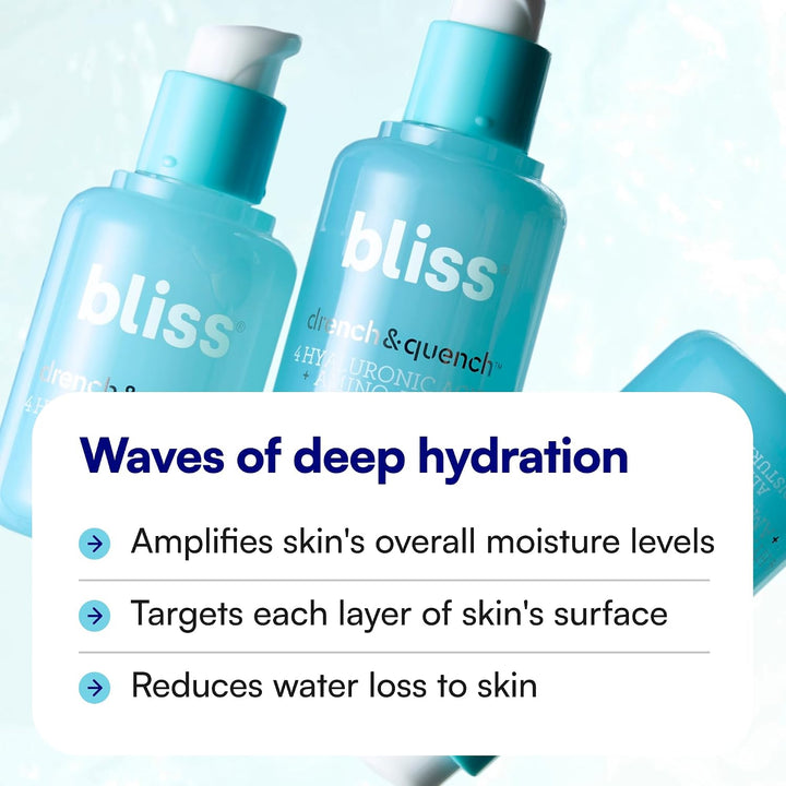 Bliss Suero facial Drench &amp; Quench con ácido hialurónico \u2013...