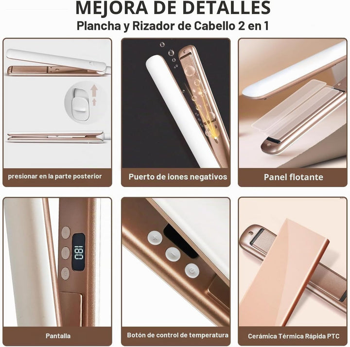 YOKYAK Plancha de pelo de 1 ¼ pulgadas, plancha de pelo fino de 1 ¼...