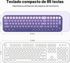 Combo de teclados inalámbricos y ratón, juego de teclado inalámbrico USB de 2.4 G, Negro Rosa-1