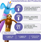 TalkTools Jiggler - Herramienta motora oral para niños, masajeador facial oral, conciencia sensorial para mandíbula y labios, vibración calmante para redondear y alimentar los labios, unicornio y