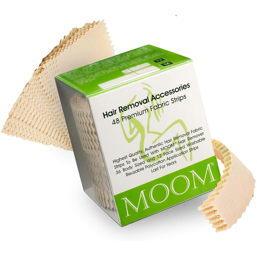 MOOM Tiras de cera para depilación - 48 tiras reutilizables para cu...