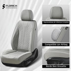 Juego completo de fundas de asiento de automóvil de cuero para automóvil, cobertura completa, impermeable, universal, para asiento de automóvil, ajuste universal para la mayoría de automóviles, SUV, camiones, gris