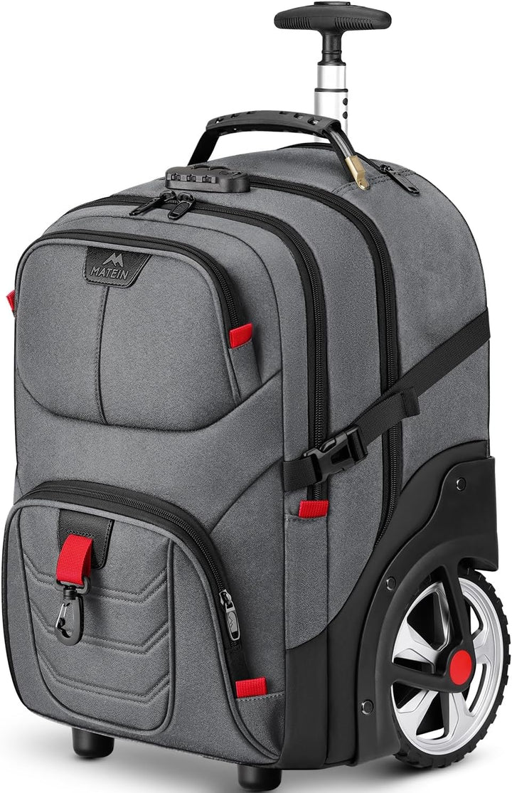 MATEIN Bolsa con ruedas para laptop con ruedas más grandes, espacio...