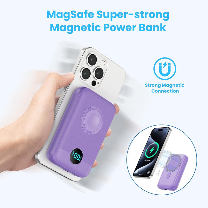 Pxwaxpy Cargador portátil magnético de 10800 mAh, batería externa 4...