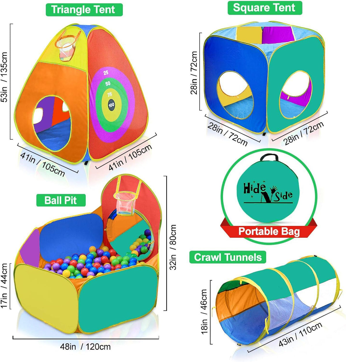 Regalo para niños pequeños y niñas, piscina de pelotas, carpa de juego y túneles para niños, el mejor regalo de cumpleaños para niños de 3, 4 y 5 años, juguete emergente para bebés, juego de puntería