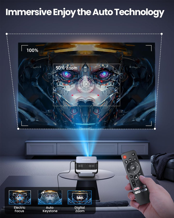[Aplicaciones de Netflix integradas] Proyector inteligente FUDONI c...