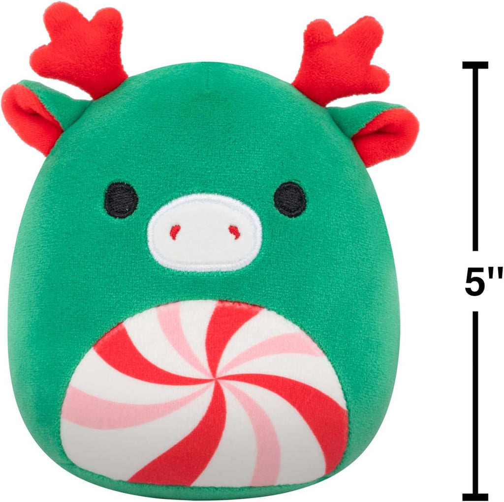 Squishmallows Original Zumir the Green Moose de 5 pulgadas con vientre de remolino de menta – Peluche oficial de Jazwares (pequeño)