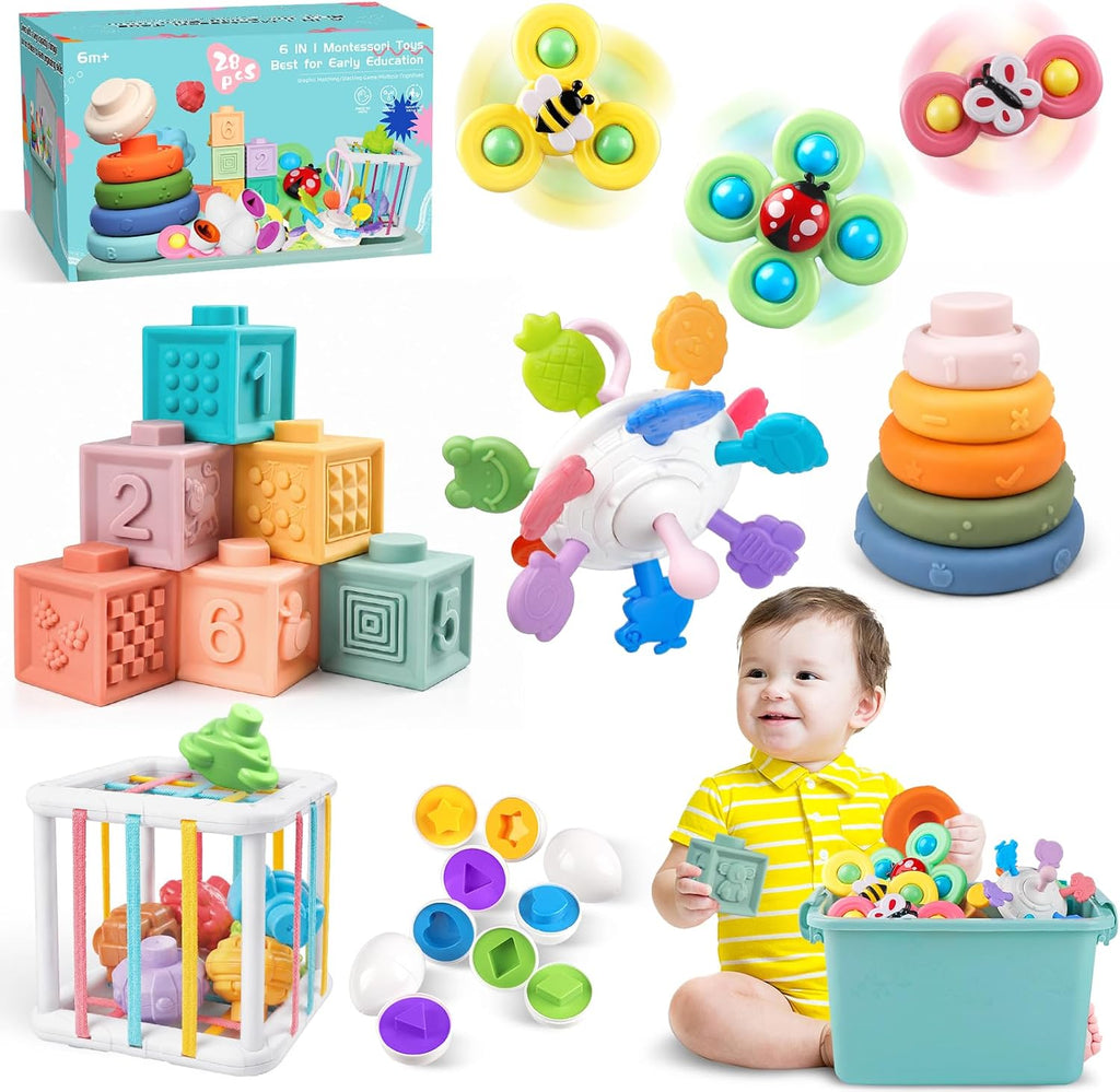 Montessori Toys - Juego de aprendizaje sensorial 6 en 1