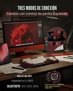 RK ROYAL KLUDGE Teclado mecánico inalámbrico M100 con pantalla y perillas