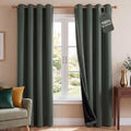 NICETOWN - Cortinas 100 % opacas, aislamiento térmico, ahorro de energía y bloqueo de ruido, para ventana, habitación de bebé, habitación de huéspedes, 132 cm de ancho y 213 cm de largo, ánade oscuro