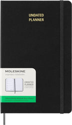 Moleskine Agenda semanal clásica sin fecha, tapa dura, grande (5 x 8.25 pulgadas), negro, 288 páginas
