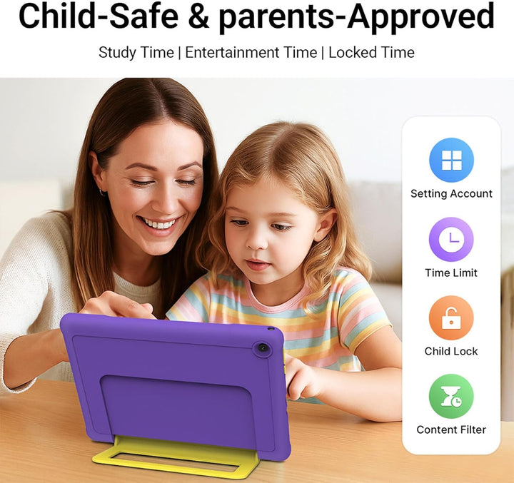 Tableta para niños, 10.1 pulgadas HD Android 15, 64 GB de almacenam...