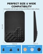 Alfombrilla ergonómica para mouse con reposamuñecas, cojín