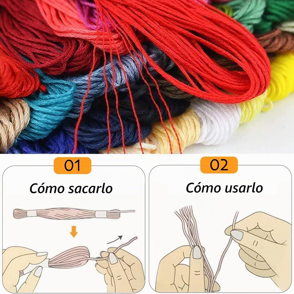 Maxee 447 Color Rainbow - Hilo de bordar para punto de cruz y hacer