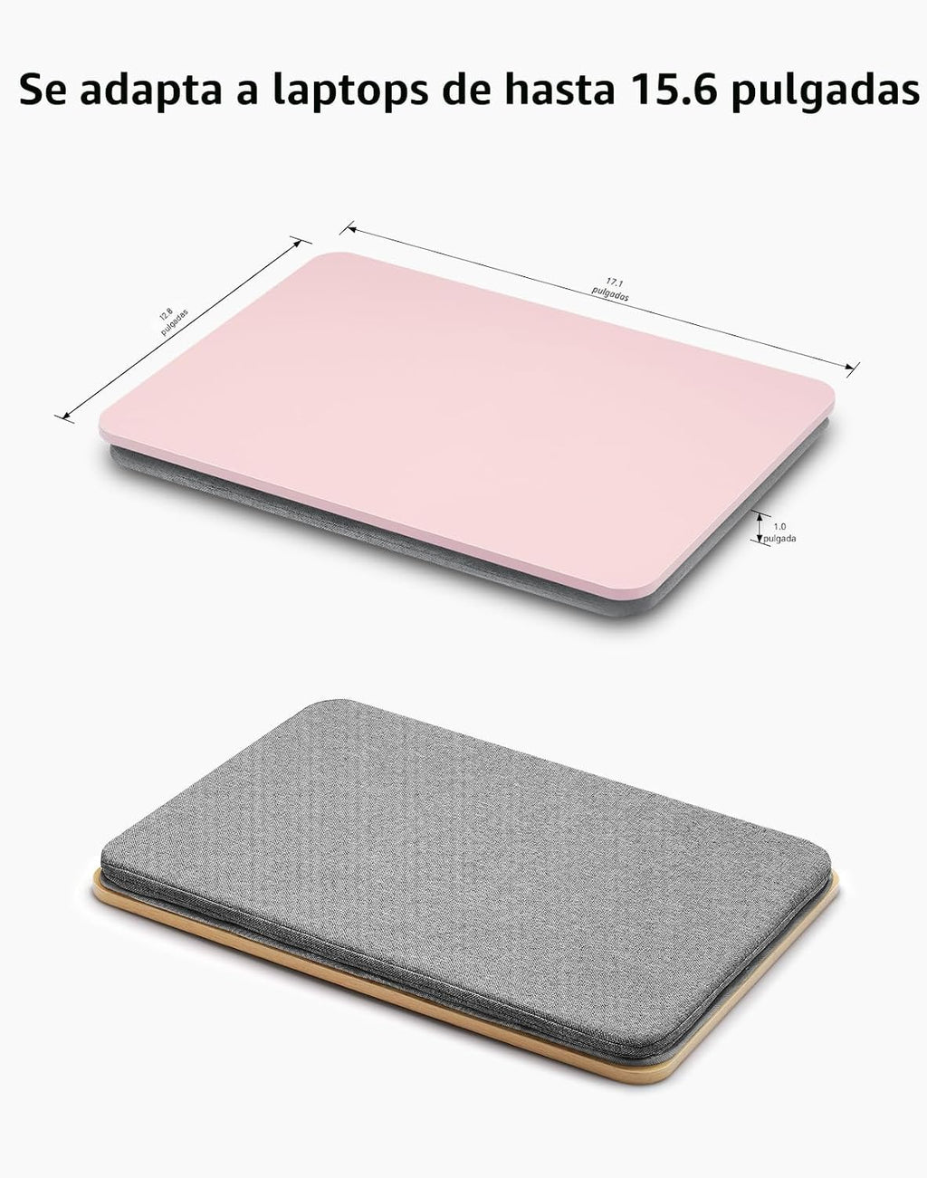 Escritorio Portátil para Laptop con Cojín de Almohada, Se Adapta a Portátiles de hasta 15.6 Pulgadas, Soporte de Regazo para Cama y Sofá y Alfombra, Libro/Tableta/Tablero de Dibujo/Soporte