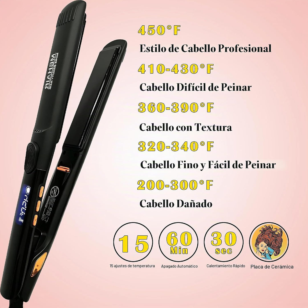 MBHAIR Flat Iron Hair Straightener Curler 2 in 1,Ceramic 1\u2033 In...