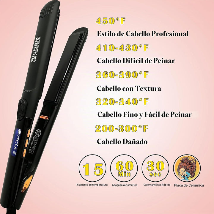 MBHAIR Flat Iron Hair Straightener Curler 2 in 1,Ceramic 1\u2033 In...