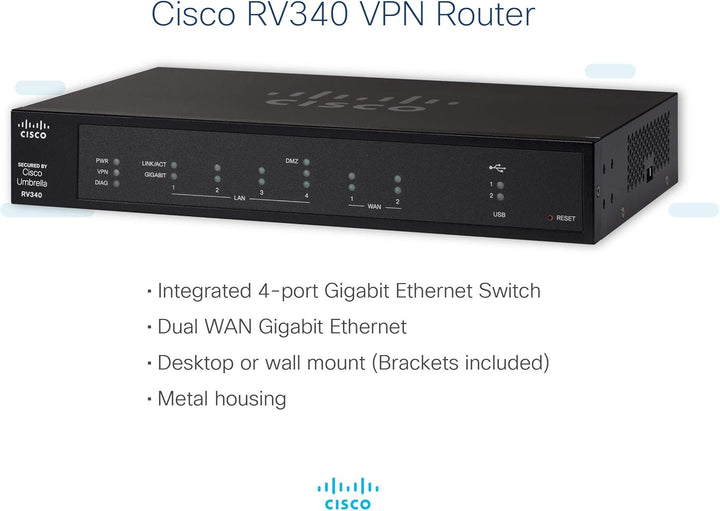 Cisco Router Gigabit RV340-K9-NA RV340 Dual WAN RENOVADO
