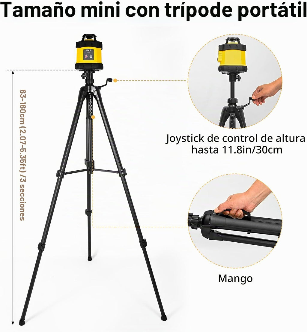 Kit de nivel láser rotatorio, nivel láser autonivelante de 360