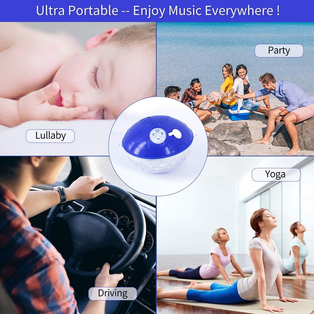 Altavoces Bluetooth con luces coloridas, portátil, con nivel de pro...