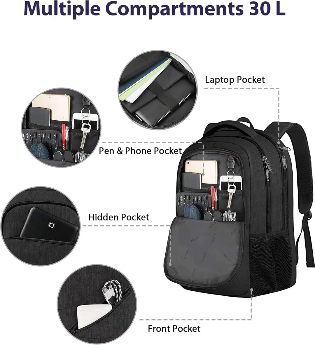 MATEIN Mochila de trabajo para laptop de 17 pulgadas, mochila grand...