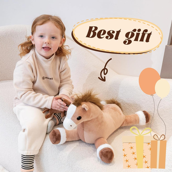 Jrystar 5 piezas de animales de peluche de caballo, gran animal de...