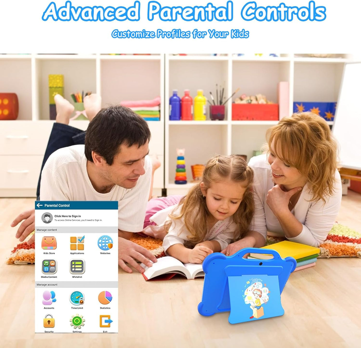 PEICHENG Tableta para niños, Android 14.0, tablets de 10" para...