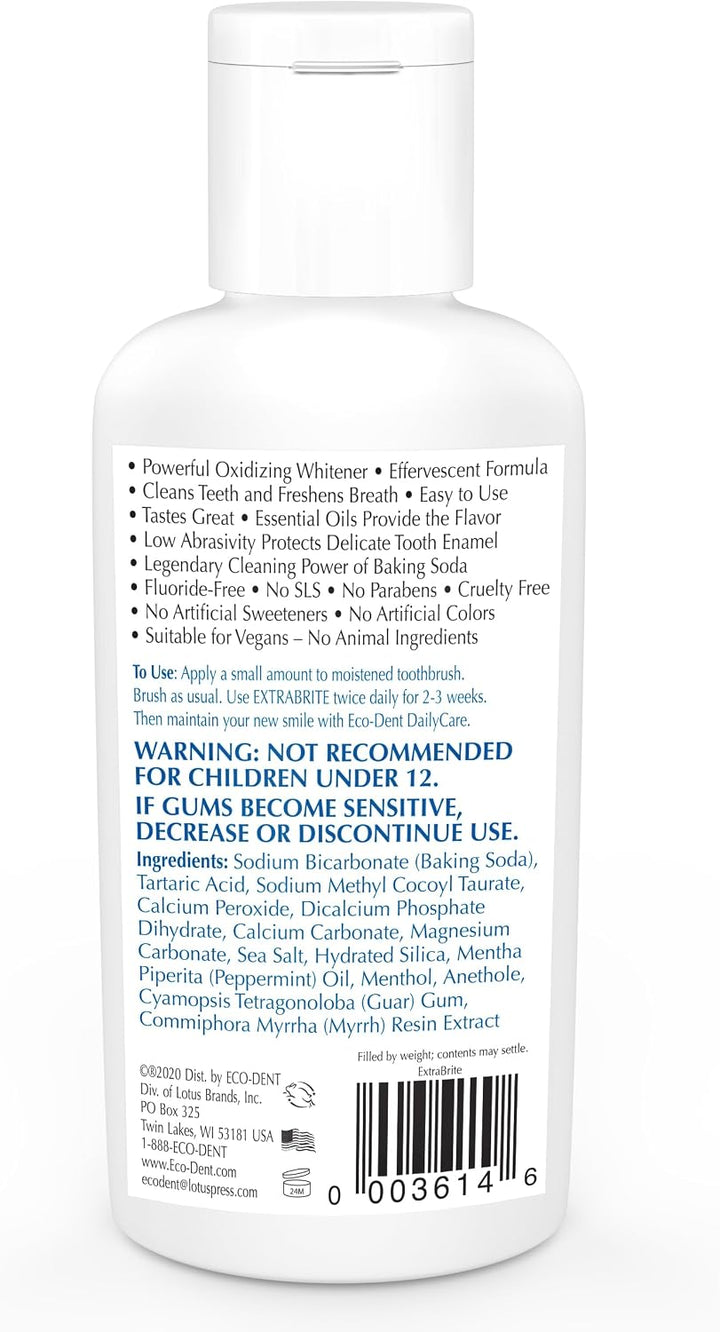 Blanqueador de dientes, sin fluoruro, menta deslumbrante, 2 oz