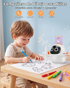 Robot de dibujo para niños, máquina educativa interactiva recargable del
