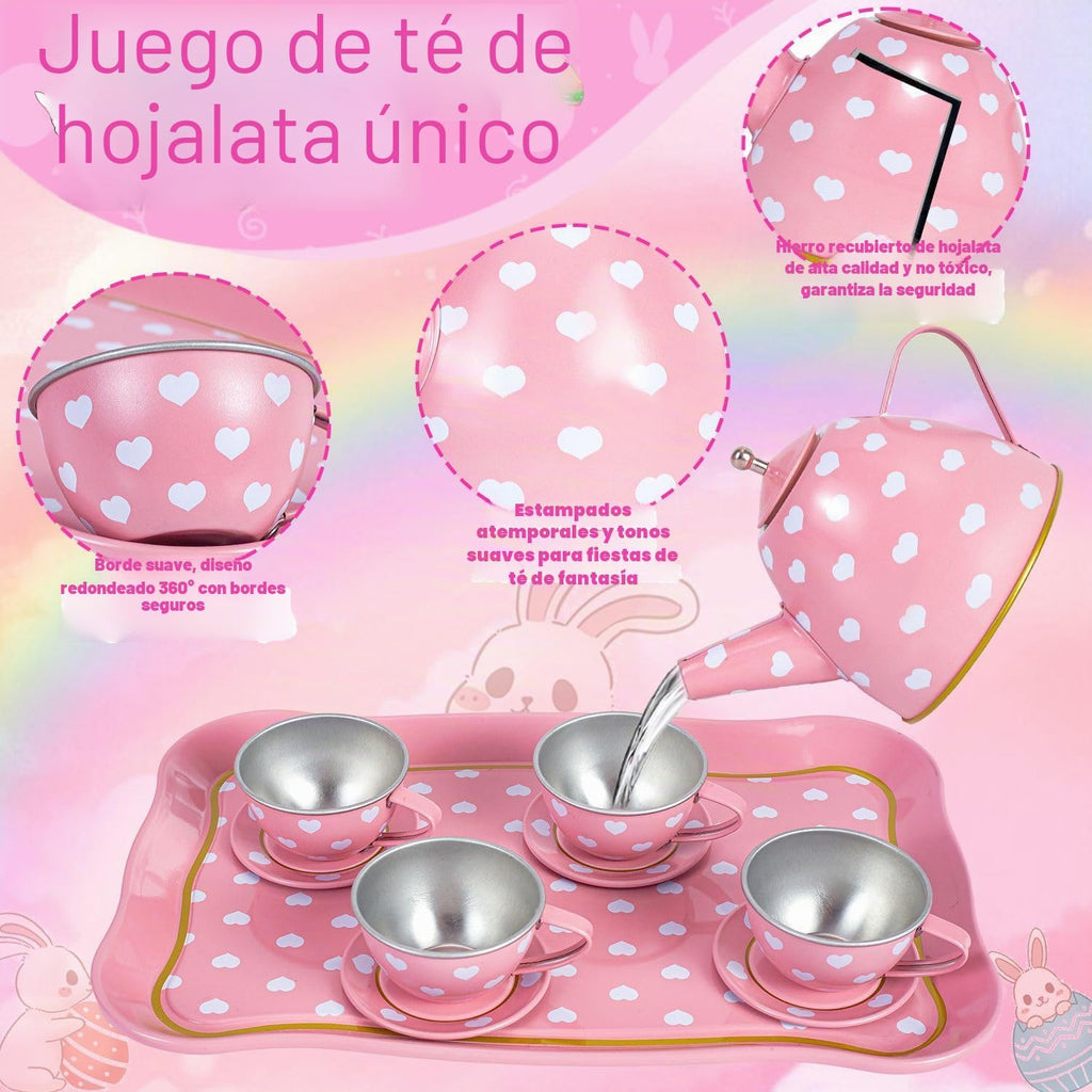 Hohosunlar Juego de té para niñas pequeñas, juego de té para niños pequeños