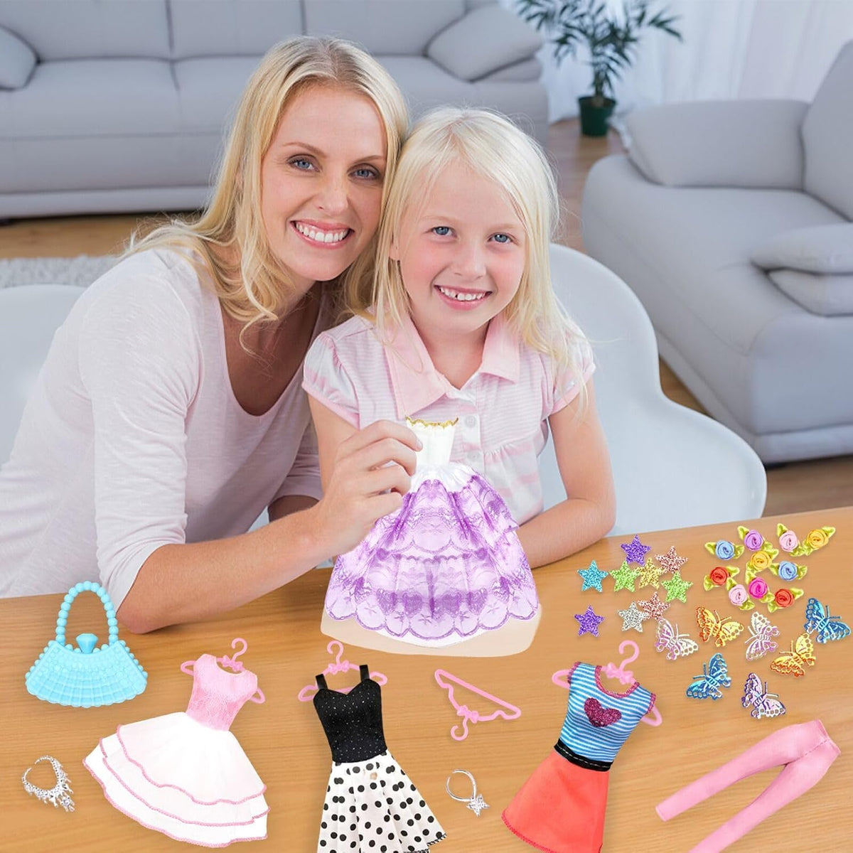 Paquete de 84 ropa y accesorios para muñecas con armario de muñecas para muñecas de 11.5 pulgadas, kit de diseño de moda para niña, incluye vestido de boda, vestido de moda, tops y pantalones, zapatos, perchas bolsas, collares