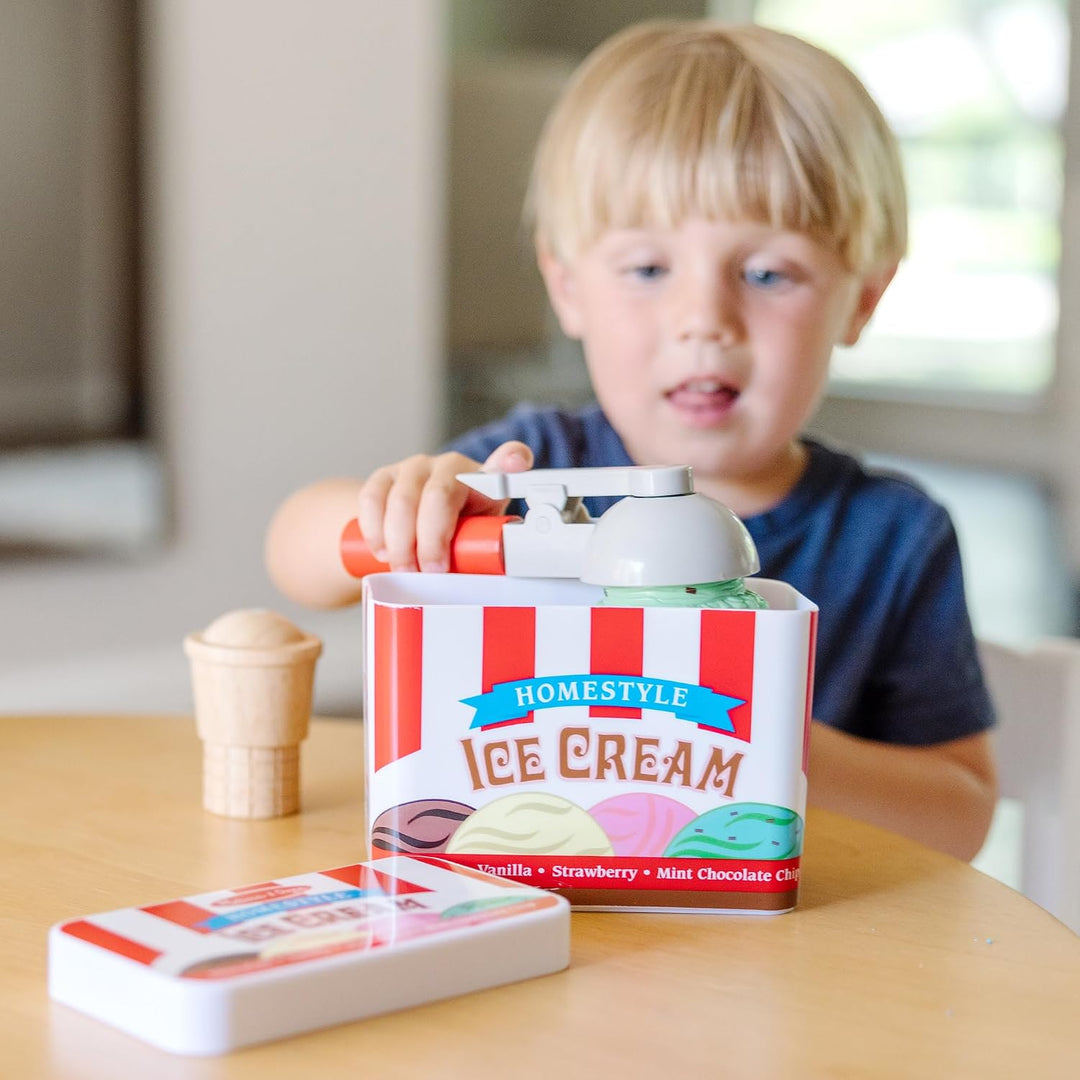 Melissa &amp; Doug Juego de helado Scoop and Stack, juguetes magnét...