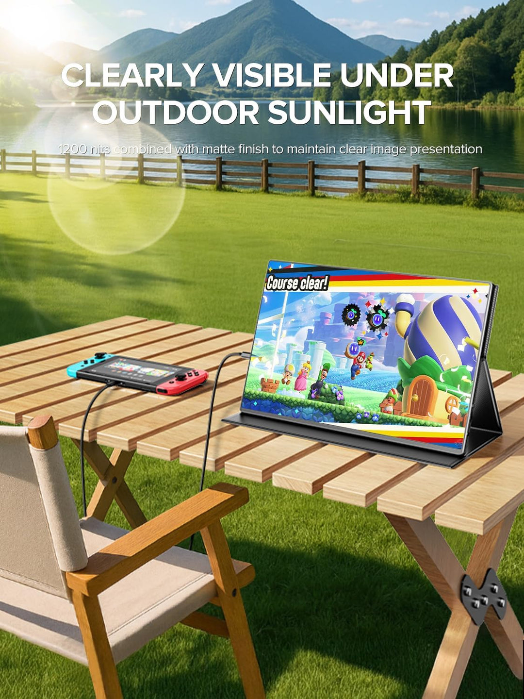 UPERFECT Monitor portátil 4K 16" 1200 liendres, 145% sRGB monitor p...