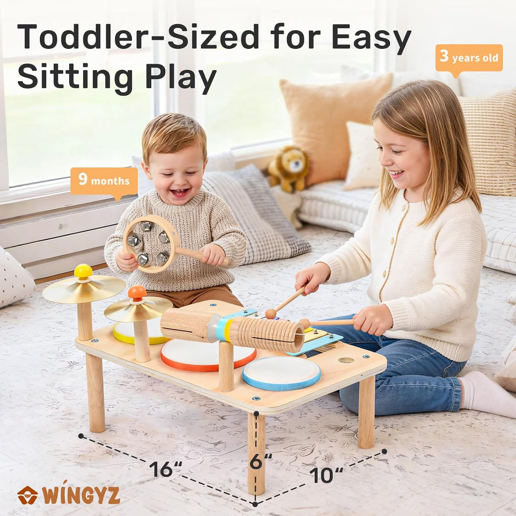 Set de batería para niños, Juguetes Montessori 9 en 1