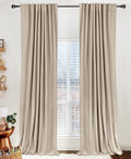 Cortinas opacas de lino para dormitorio de 84 pulgadas de largo, con pestaña trasera, bolsillo para barra, cortinas para sala de estar, juego de 2 paneles de cortinas opacas con