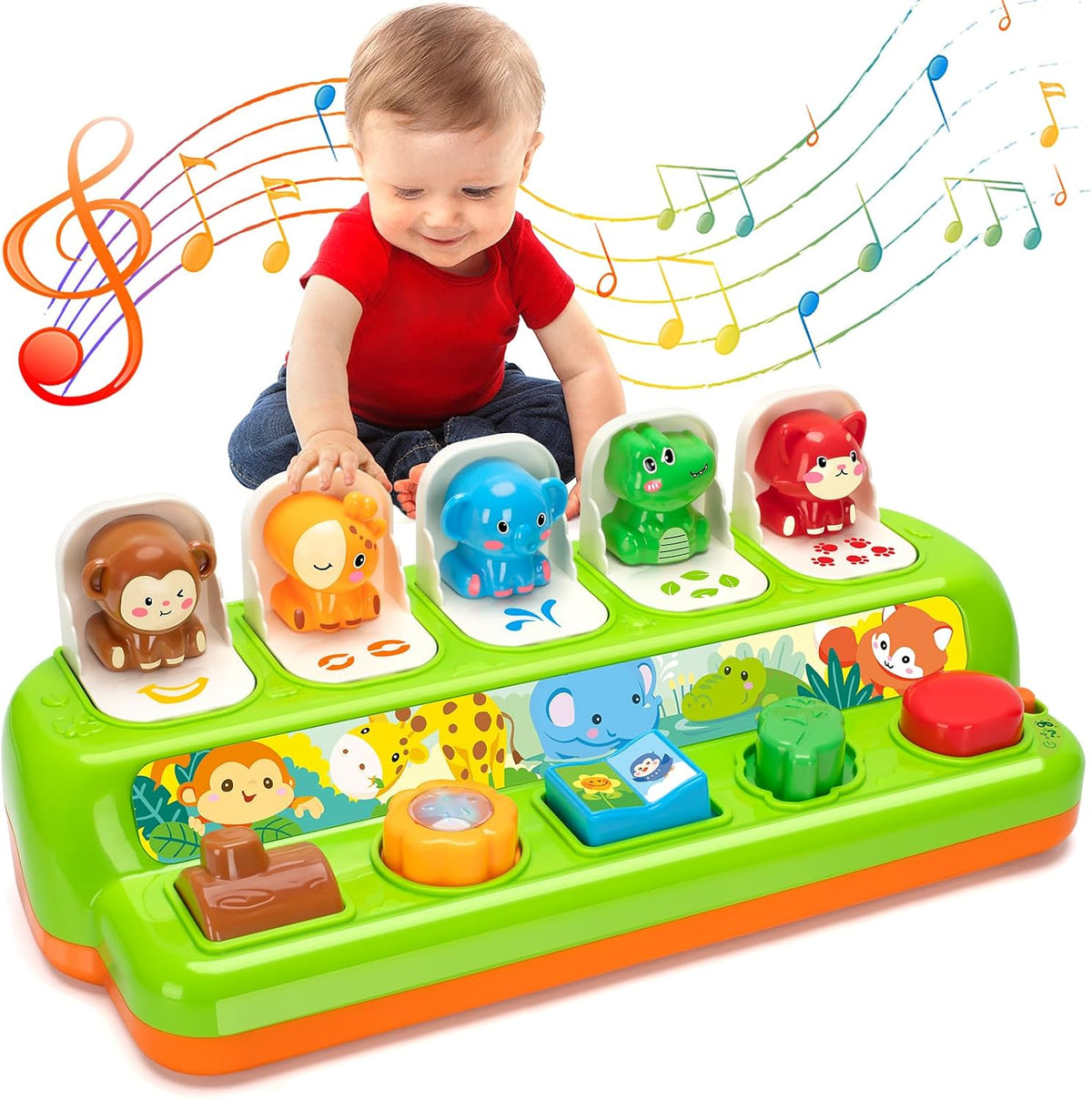 Juguetes emergentes para niños y niñas de 1 año, juguetes interactivos de causa y efecto con música y luz para bebés de 6 a 12 meses, regalos de Navidad y cumpleaños para bebés de 1 año