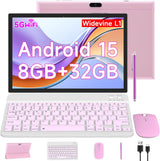 Tablet Android 15 de 10 pulgadas, tabletas 2 en 1 con teclado\/rató...