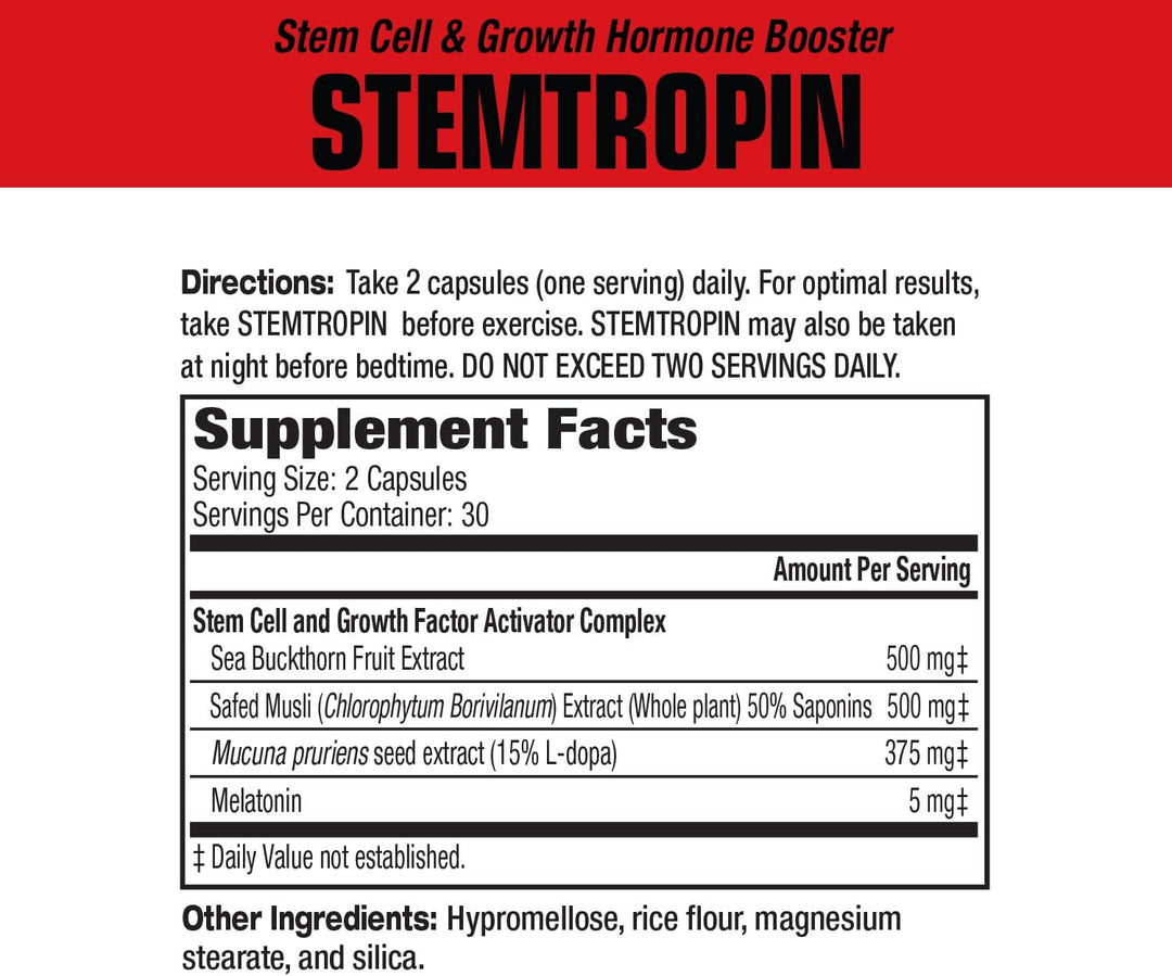 MuscleMeds STEMTROPIN - Refuerzo de células madre y factor de creci...