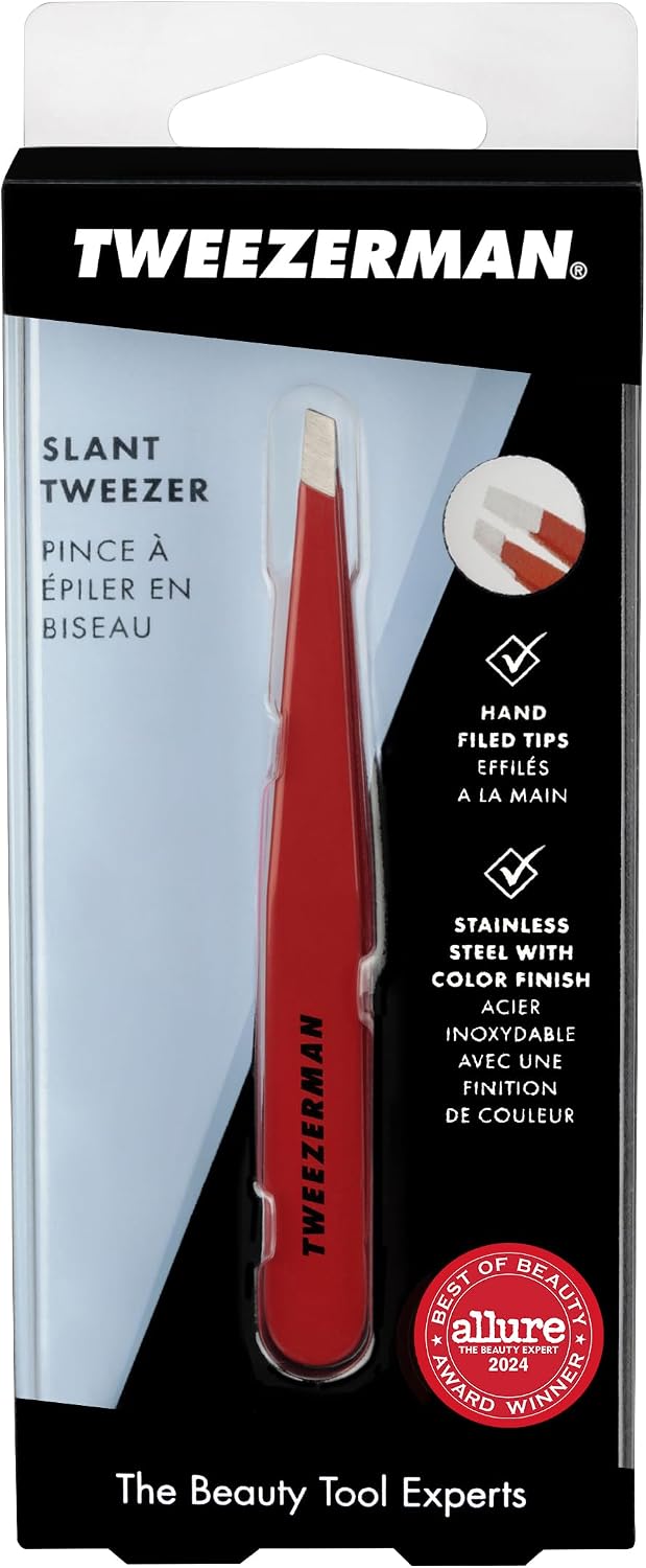 Tweezerman - Pinzas inclinadas de acero inoxidable, pinzas para cej...
